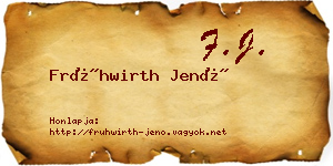 Frühwirth Jenő névjegykártya