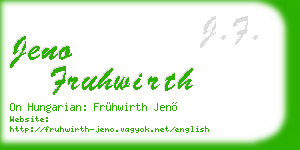 jeno fruhwirth business card