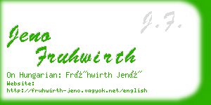 jeno fruhwirth business card